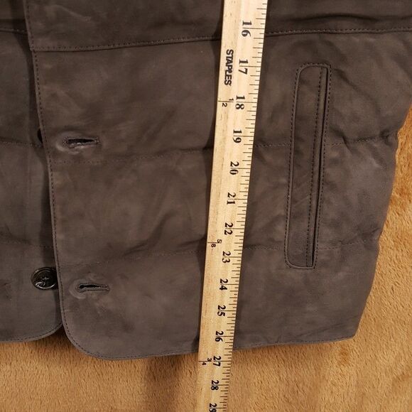 PETER MILLAR Jacket Mens Medium Brown Button Up Vest 100% Suede CORDOVA $1495 - Picture 13 of 14